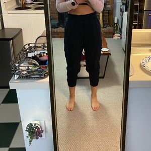 Black Abercrombie and fitch parachute pants. Worn once. A little loose.